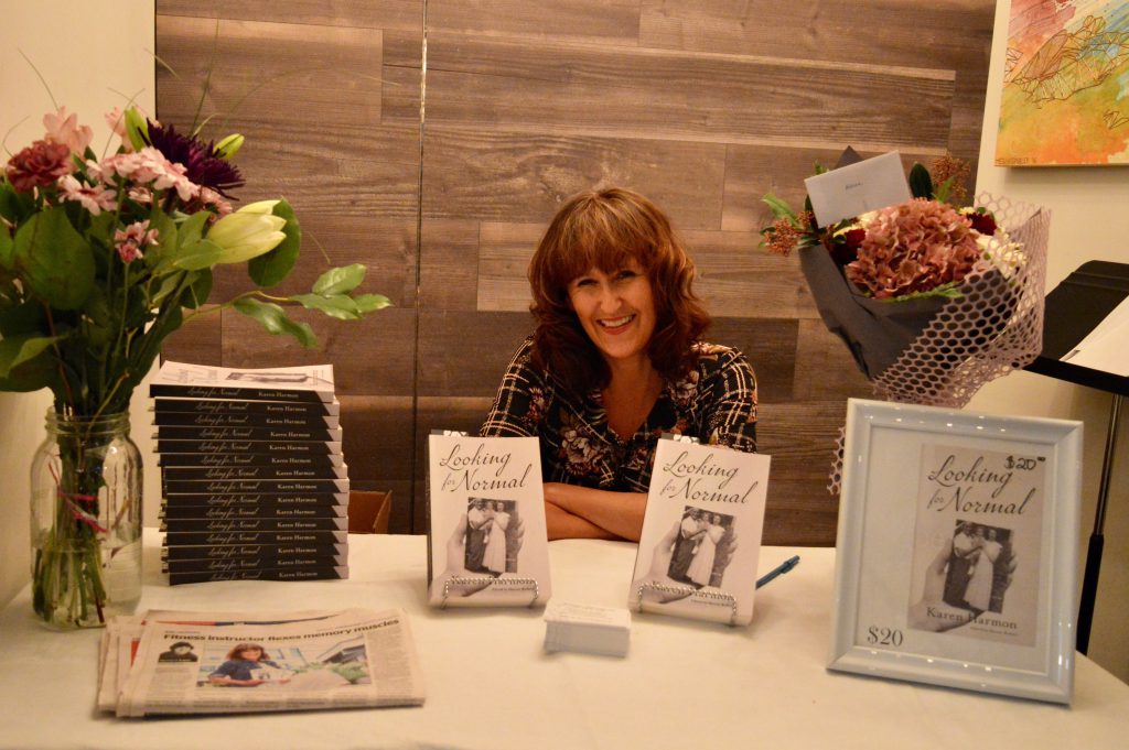 Author Karen Harmon at her book launch event in North Vancouver